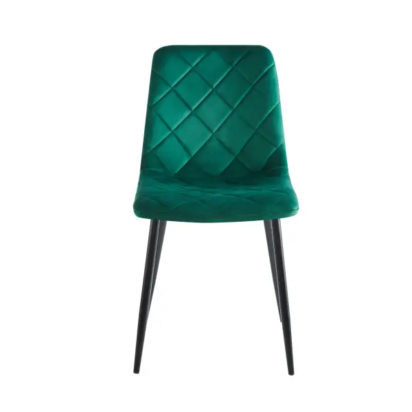 Krzesło tapicerowane zielony nogi czarny K6-FX 1